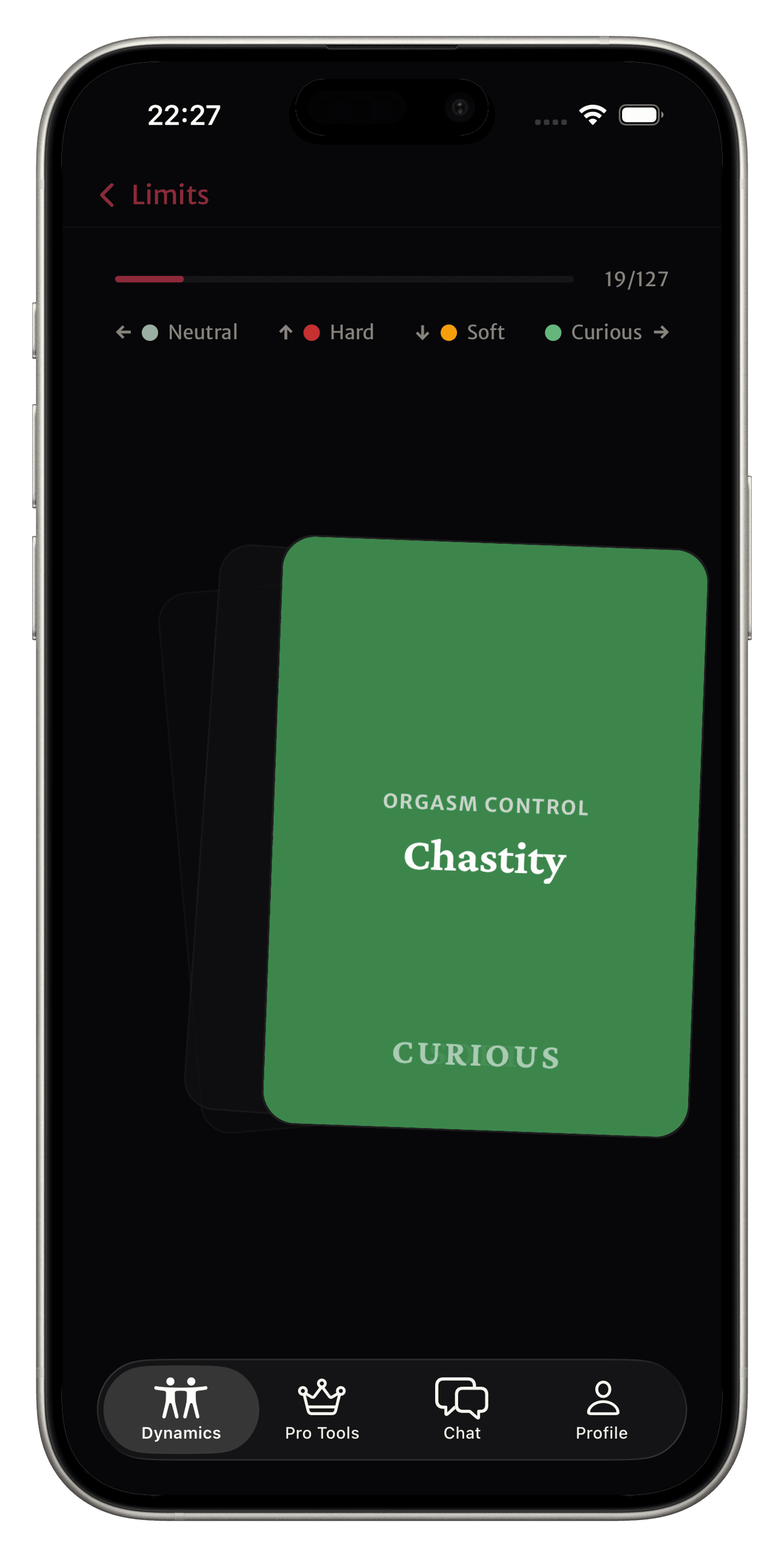 Bonded app — Limits screen